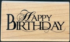 Inkadinkado Happy Birthday Flourish Rubber Stamp