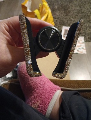New Car Phone Holder Diamond Crystal Air Vent Mount Clip Auto Bracket Accessory