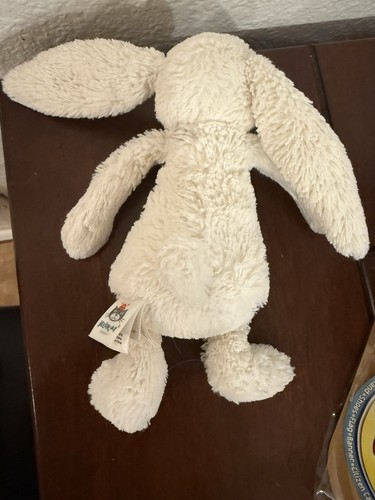 Jellycat Pequeño Mini Conejito Peluche Blanco Rosa Nariz RARO Auténtico - Imagen 4 de 5