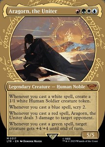 aragorn at helm's deep mtg card list Magic: The Gathering The Lord of the Rings: Tales of Middle Earth and a paper display easel MTG - The Lord of
