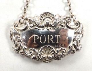 VINTAGE SILVER DECANTER LABEL FOR PORT HALLMARKED LONDON 1974 REF 301/2