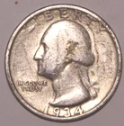 1934-P Washington Quarter - Very Good - #0719EA