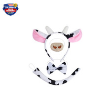 Cow Costume Accessory Set with Ears Bow Tie Tail Nose for Halloween Cosplay