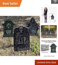 3PCS Halloween Tombstone Yard Signs - Spooky Outdoor Decor for Your Graveyard