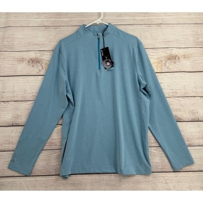 Antigua MLB Pullover Men Large River Heather Swing Set 1/4 Zip 104787