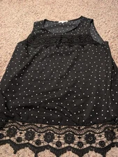 Your Story Ladies Top Black & White Size XL Pre Owned