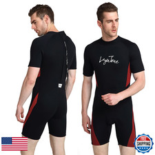 Layatone Mens Shorty Wetsuit 3Mm Neoprene Diving Suit Back Zipper Plus Size
