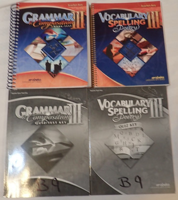 Abeka Grammar & Composition & Voc. Spelling Poetry III Teacher & Quiz/Test Key
