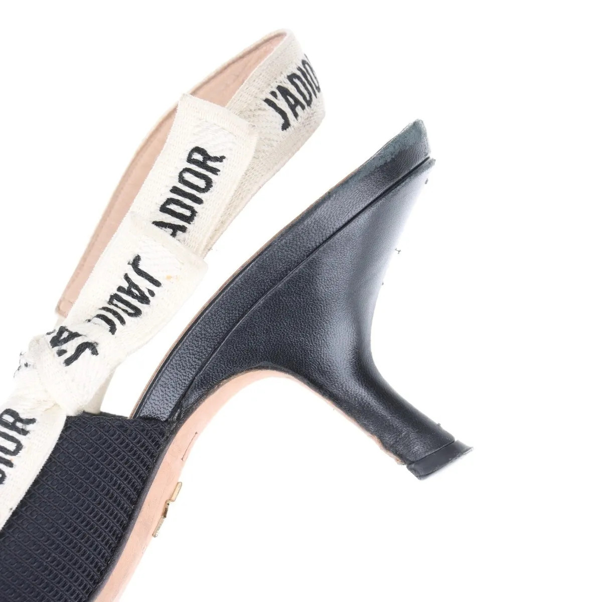 Christian Dior J'ADIOR Leather x fabric Strap Pumps Ladies' Black x ivory slingb thumbnail 16