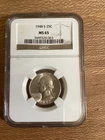 1948-S Washington Quarter CERTIFIED NGC MS 65 Silver 25c