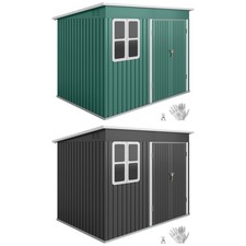 Outsunny Metall Gerätehaus 4,13 m² Geräteschuppen mit Fenster Pultdach