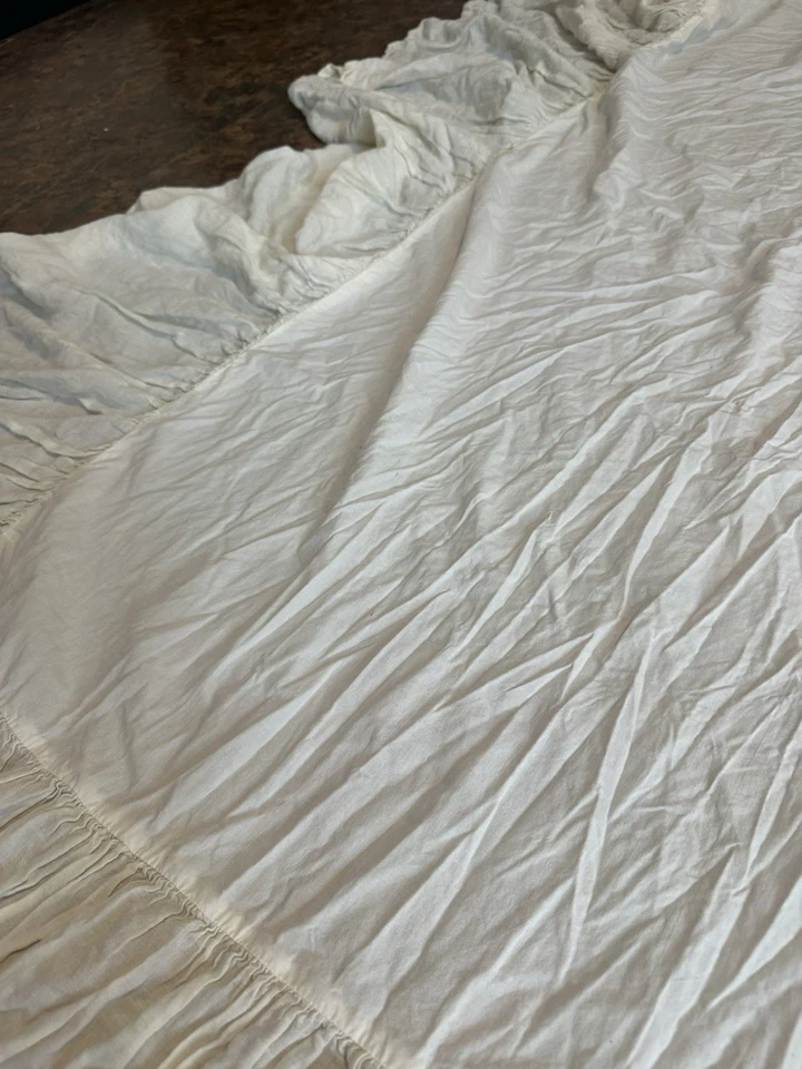 Falda de cuna blanca 100 % lino para bebé niño restauración derecha herrajes Foto 2 de 4