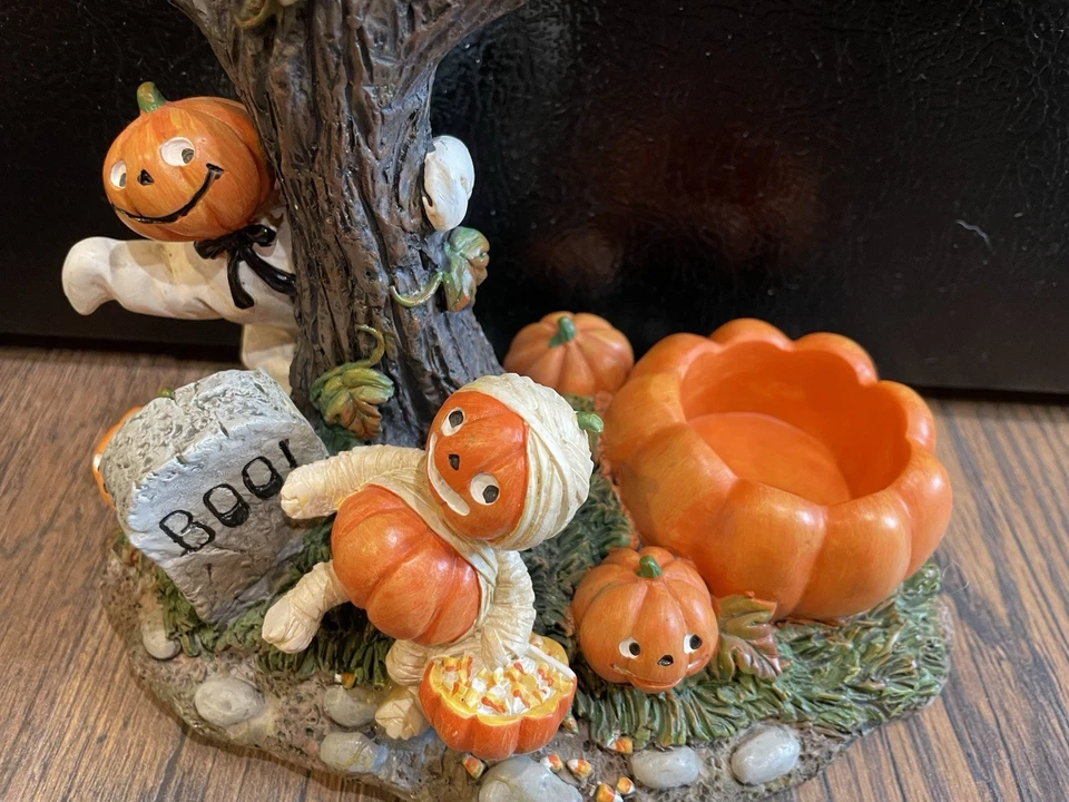 Halloween Pals YANKEE VELA Cera Derretir Tarta SOPORTE DE LUZ DE TÉ Calabaza CUENCO COLGANTE Foto 3 de 4