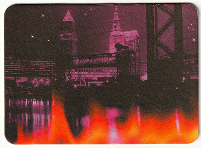 Great Lakes Brewing Burning River Story Beer Coaster / Postcard  Cleveland OH