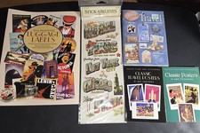 New- Sticker Books Luggage Labels Travel Classic Posters Scrapbook Crafting Lot