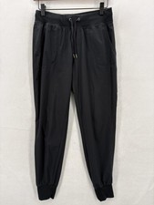 Athleta City Jogger Pants Womens 2 Black Recycled Polyester Pull On Drawstring