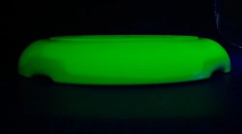 Vintage URANIUM Anchor Hocking Fire-King Vitrock Glazed Milk Glass Serving Dish