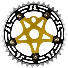 SE Bikes Chainring 1pc 39T 1/8 ALY w/Spider Black Gold