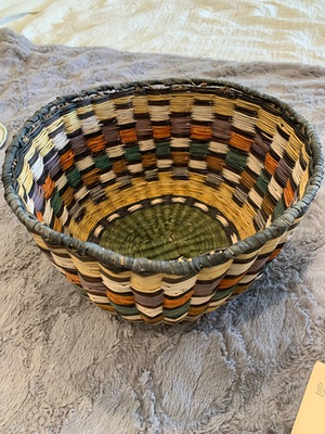 #ad Antique Hopi basket with purchase history and artist 1985 second mesa $150.00