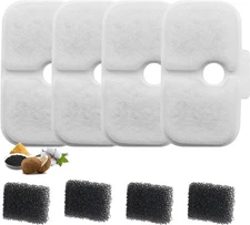 4 Pack Replacement Cat Water Fountain Filters Compatible with PETLIBRO... 