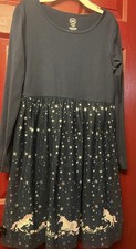 Wonder Nation Girls Size 18 Dress Navy Stars Abs Unicorns