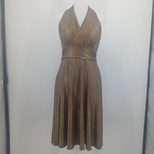 womens vintage bronze brown roulette size medium halter dress y2k aesthetic