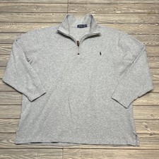 Polo Ralph Lauren Men's 1/4 Zip Pullover Sweater Gray Pony Size 2XLT Tall