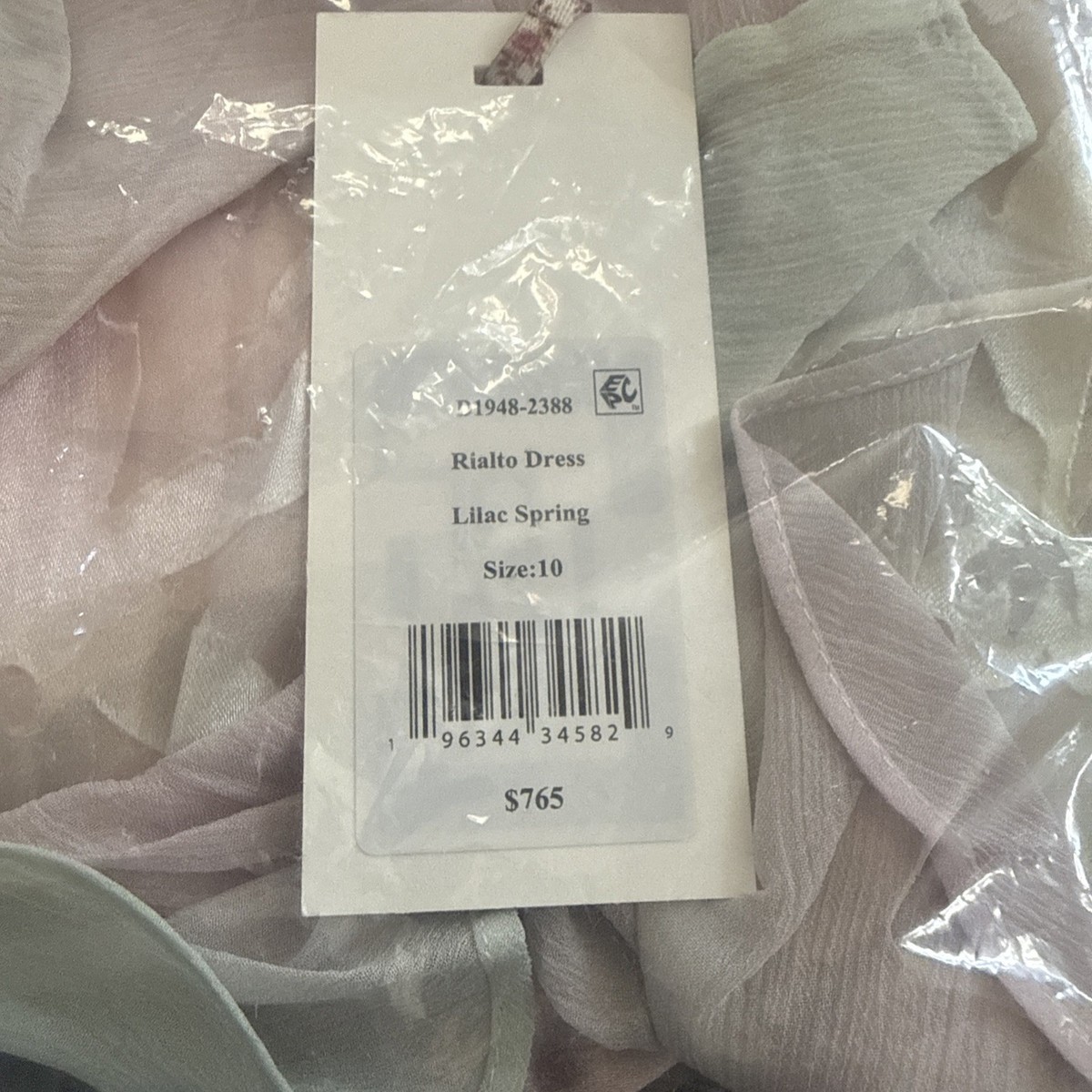 MSRP $765 LoveShackFancy Rialto Floral Tiered Silk Lilac Spring