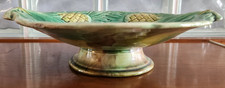 19th Century George Jones Vintage Majolica Pottery Footed Serving Dish Pineapple