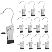 Boot Hanger Clips, 12-Pack Laundry Hanging Hooks Clothes Pins for Closet Orga...