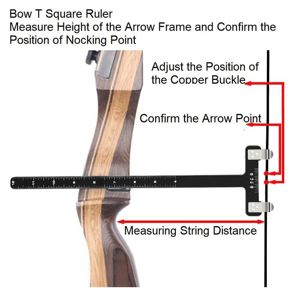 Bow String Nocking Points Set with T Square Ruler Nocking Buckle Pliers and3979