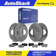 Front Rear Drilled Slotted Brake Rotors Ceramic Pads for Toyota Tundra V8