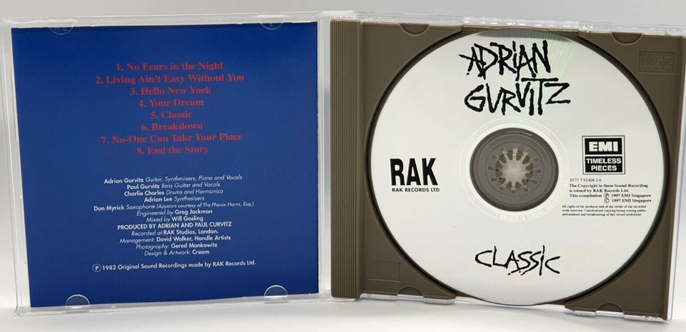 Adrian Gurvitz : Classic (Best Of ) CD Album - SINGAPORE EDITION - Very Rare - Image 3 of 3