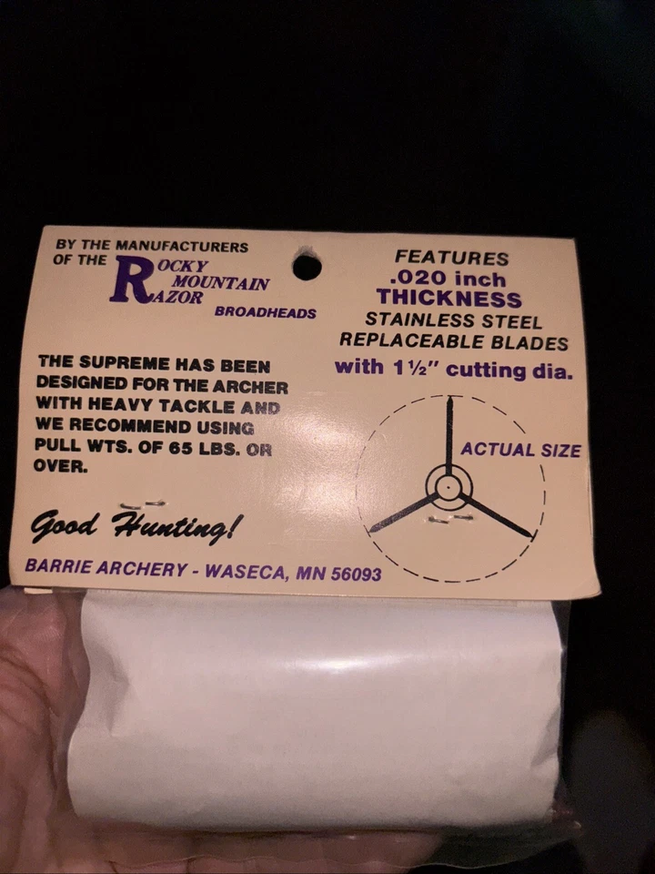 Original Barrie Archery Rocky Mountain 150 Grano. Paquete de 6 cabezales anchos de 3 hojas Foto 2 de 2