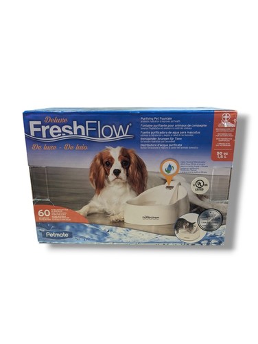 Petmate Large Cat Dog Pet Fountain with Purifying Water Deluxe Fresh Flow White - Picture 2 of 7