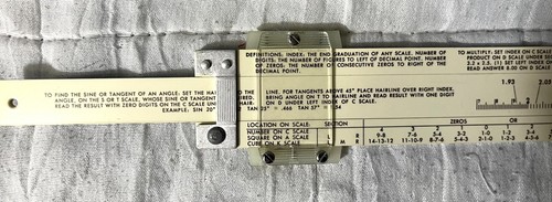 Regla deslizante de metal Pickell de colección modelo N902-T Simplex Trig con instrucciones de estuche - Imagen 8 de 16