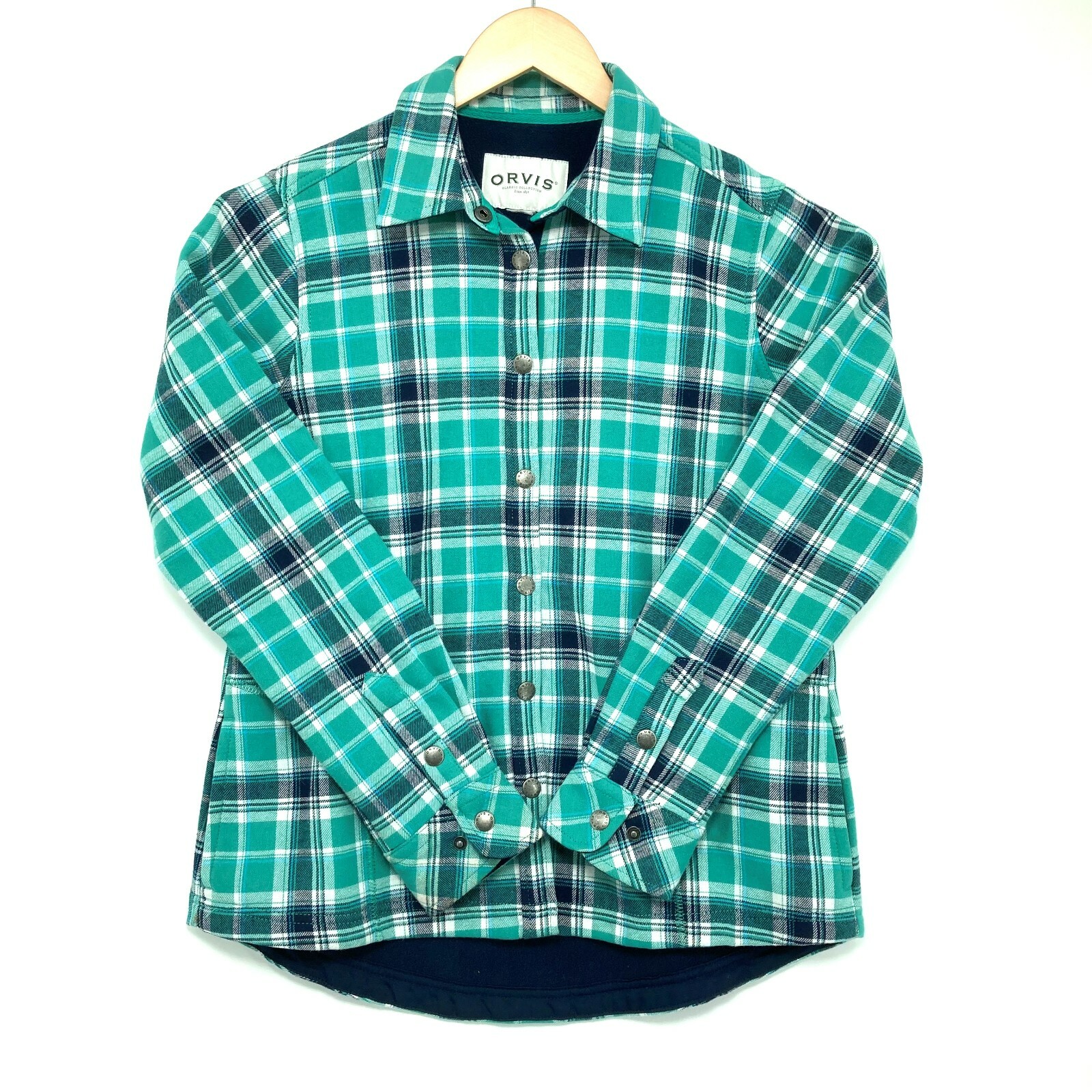 Orvis Womens Green Plaid Long Sleeve 