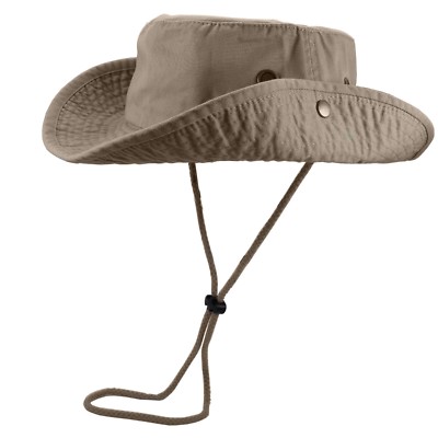 Unisex 100% Cotton Bucket Hat Fish man Camping Safari Boonie Sun Summer