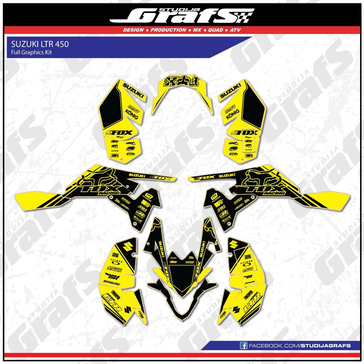 Kit Graphique Autocollants Pour Suzuki LTR 450 ATV – Vinyle, Fabrication USA