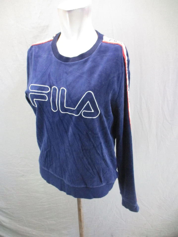 Top deportivo FILA talla S para mujer mezcla de algodón cuello redondo manga larga terciopelo 672 Foto 3 de 4