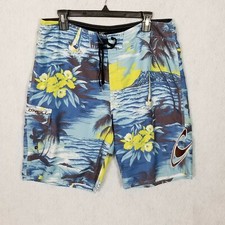 O'NEILL Lined Board Shorts Embroidered Logos Tropical Palm Tree Beach Print