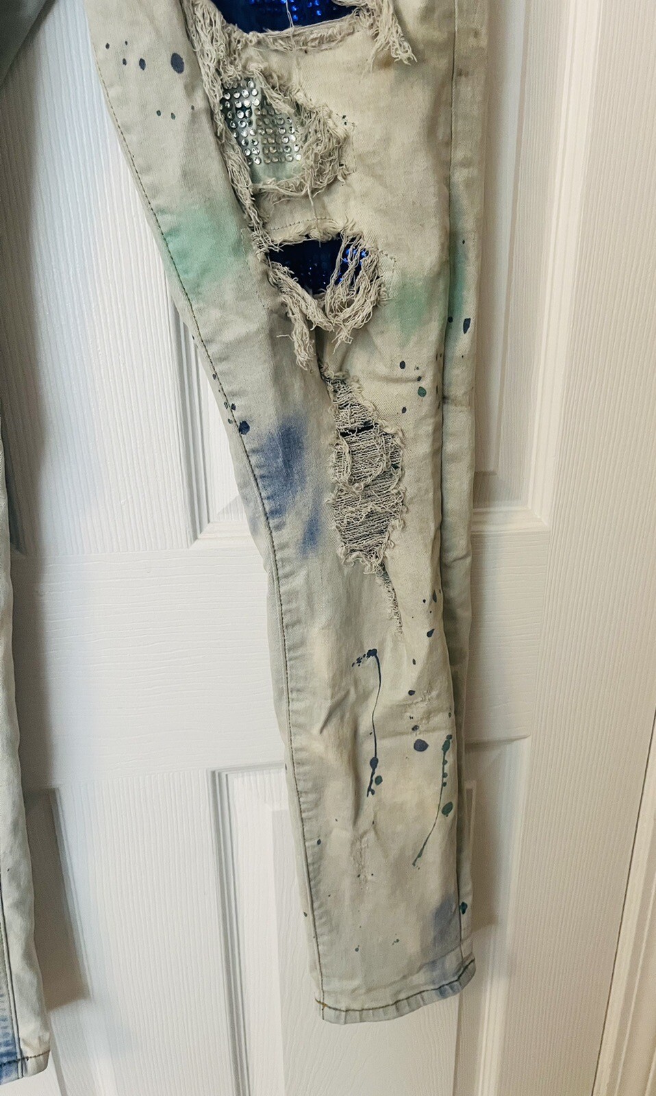 DNA Premium Jeans PATCHES ROYAL / GREEN Size 32 Gem