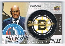 2019-20 Trilogy Hall of Fame Signature Pucks Team Logo Auto Willie O'Ree 1/8 !!