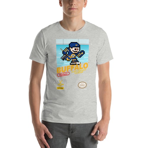Buffalo Sabres Hockey Team Jersey 8-bit Retro NES Nintendo Tee Retro T-Shirt - Picture 13 of 13