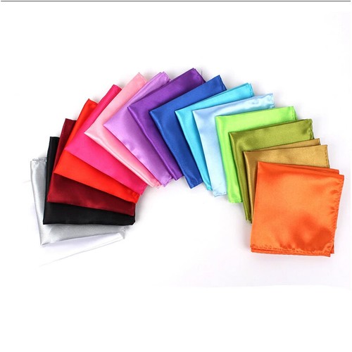 Men's Satin Pocket Square Hankie Hankerchief Wedding Party Formal Suit Acc Gifts - Picture 5 of 49