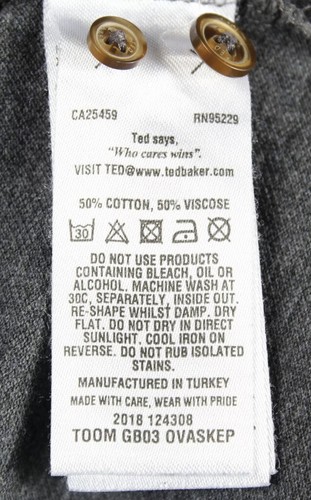 Ted Baker London Gray Cotton Blend Men's Short Sleeve Polo Shirt Size 6 -US XL - Picture 5 of 5