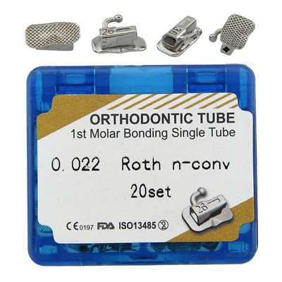 Dental Ortodoncia Tubos Bucales De Roth.022 Bondable 1er Molar Non