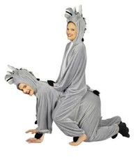Esel Eselkostüm Eseloverall Plüsch Kostüm Overall Damen Herren Pferd Hengst Hut