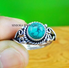 Turquoise Gemstone 925 sterling silver handmade Gift Ring US size 5 to 10
