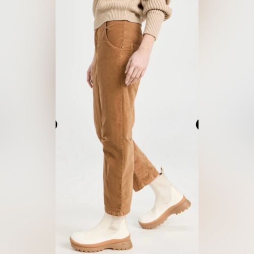 Pantaloni Nili Lotan Velvet Emerson in caramello taglia 12 canna fiocco gamba $480 nuovi con etichette - Foto 4 di 13